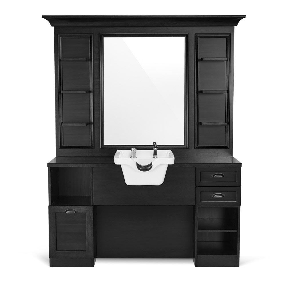 WOODY BLACK COIFFEUSE MEUBLE BARBIER