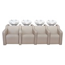  ALBA SOFA 4-Sitzer-Shampoo-Tablett - (Becken: Blanc, Couleur de revêtement: P3 - Crème)