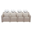 ALBA SOFA RELAX VIBROMASSAGE Bac shampoing 4 places (Couleur de la vasque: Blanc, Couleur de revêtement: P3 - Crème)